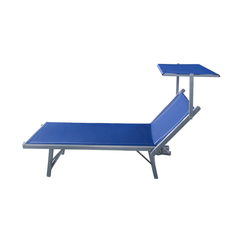 Hliníkové skladacie pláž Sun Sleeping Bed Lounge so strechou