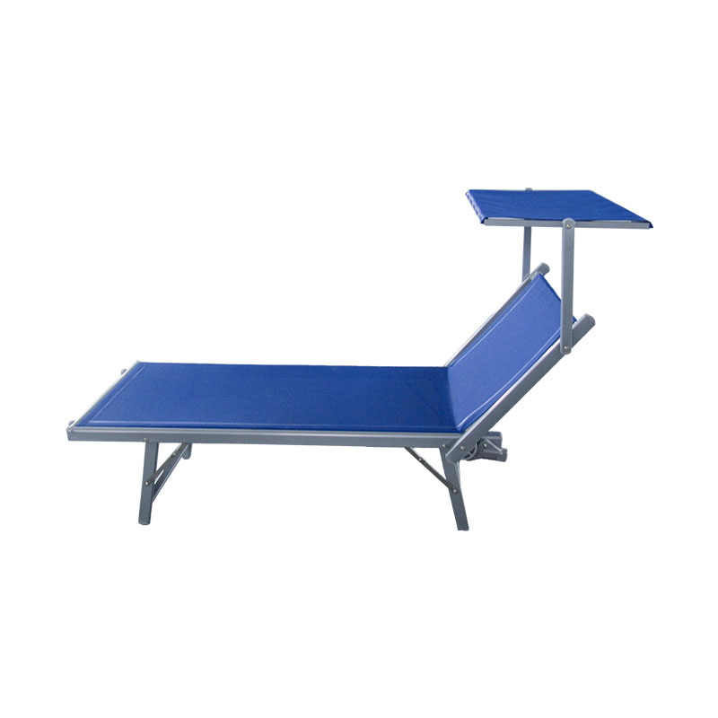 Hliníkové skladacie pláž Sun Sleeping Bed Lounge so strechou