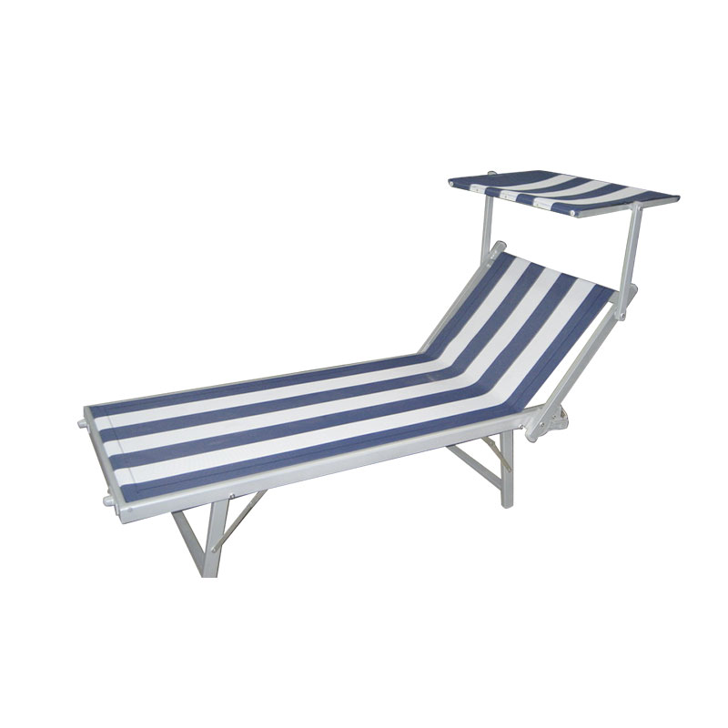 Hliníkové skladacie pláž Sun Sleeping Bed Lounge so strechou